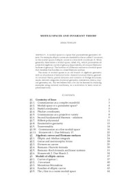 Jenia Tevelev — Moduli spaces and invariant theory [Lecture notes]