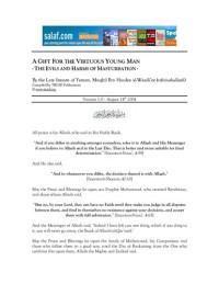 Shaykh Muqbil al-Wadi’i — A Gift for the Virtuous Young Man - The Evils and Harms of Masturbation