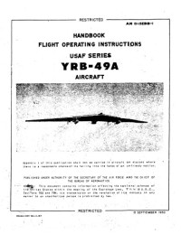 USAF — Handbook. Flight Operating Instructions. USAF Series. YRB-49 Aircraft