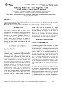 G. Udhaya Sankar — Rotating Bodies Do Have Magnetic Field