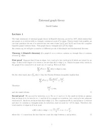 David Conlon — Extremal graph theory