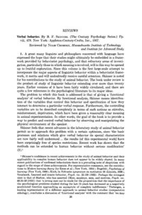 Noam Chomsky — A Review of:Verbal Behavior By B.F. Skinner