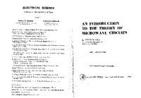 K. Kurokawa — Introduction to the Theory of Microwave Circuits