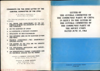 Communist Party of China — Letter of the Central Committee of the CPC in Reply to the Letter of the CC of the CPSU June 15, 1964
