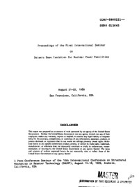  — 1989_Proceedings of the First International Seminar on Seismic base isolation for NPF