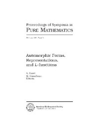 Armand Borel, W. Casselman — Automorphic forms, representations, and L-functions