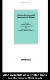 Anthony H. Barnett — Clinical Management of Hypertension in Diabetes: Pocketbook