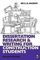 S  G Naoum — Dissertation research and writing for construction students