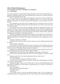 A. K. Ramanujan — Three Hundred Ramayanas