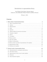 Pavel Etingof, Oleg Golberg, Sebastian Hensel, Tiankai Liu, Alex Schwendner, Dmitry Vaintrob, and Elena Yudovina — Introduction to Representation Theory