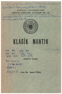 Necati Öner — Klasik Mantık