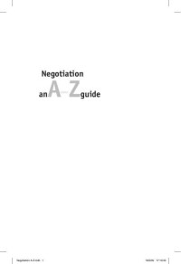 Gavin Kennedy — Negotiation : an A-Z Guide
