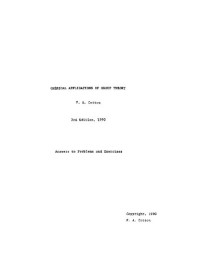 F. Albert Cotton — Chemical Applications of Group Theory Solutions