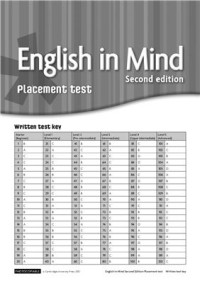  — English in Mind Placement tests Written + Key