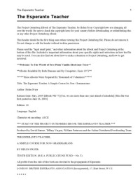 Helen Fryer — The Esperanto teacher: A simple course for non-grammarians