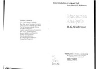 H.G.Widdowson — Discourse Analysis