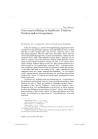 Pietro Mander — Non-corporeal Beings in Iamblichus’ Chaldean doctrine and in Mesopotamia