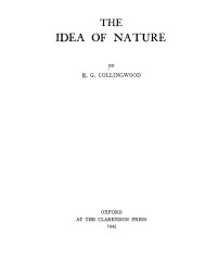 Robin George Collingwood — The idea of nature