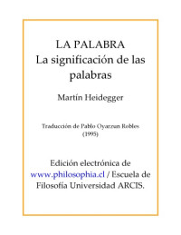 Heidegger Martin, trad Oyarzun — La significacion de las palabras