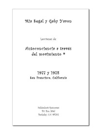Mia Segal, Gaby Yaron — Clases nocturnas de Autoconciencia a través del movimiento 1977-1978 (Feldenkrais)
