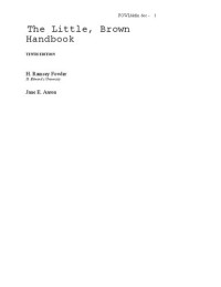 H. Ramsey Fowler, Jane E. Aaron — The Little, Brown Handbook