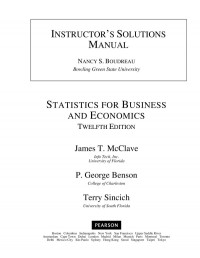 Nancy Boudreau — Instuctor’s Solutions Manual for Statistics for Business and Economics