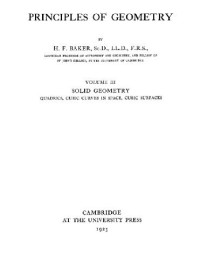 Baker H.F. — Principles of Geometry