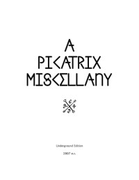 Anonymous — A Picatrix Miscellany