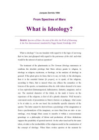 Derrida Jacques — What Is ideology