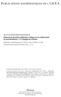 Grothendieck A. — EGA I: Le langage des schemas