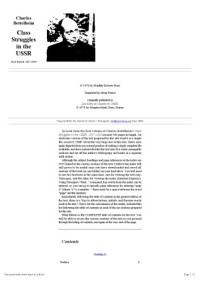 Charles Bettelheim — Class Struggles in the USSR, 1st period (1917-1923)
