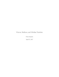 Donu Arapura — Curves, Surfaces, and Abelian Varieties [Lecture notes]