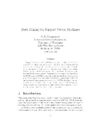 Mangasarian O.L. — Data Mining via Support Vector Machines