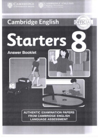  — Cambridge YLE Starters Tests 8 Answer booklet