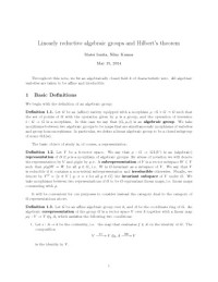 Matei Ionita, Nilay Kumar — Linearly reductive algebraic groups and Hilbert’s theorem