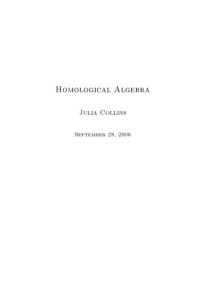 Julia Collins — Homological Algebra [notes]