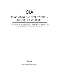 Tayacn — CIA Psychological Operations in Guerrilla Warfare