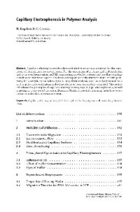  — Capillary Electrophoresis in Polymer Analysis