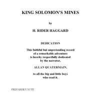 H Rider Haggard — King Solomon's Mines