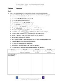  — Cutting Edge Upper Intermediate Worksheet