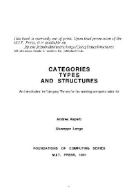 Asperti A. — Categories, types and structures