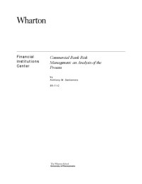 Anthony M. Santomero — Commercial Bank Risk Management - An Analysis of the Process