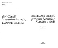 Lucije Anej Seneka, Darko Novaković — Pretvorba božanskog Klaudija u tikvu