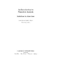 Endre Süli, David F. Mayers — An Introduction to Numerical Analysis - Solutions