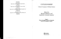 Richard Bellamy, Madeleine Kennedy-Macfoy, Editors — Citizenship. Vol. I: What is Citizenship? Theories of Citizenship: Classic and Contemporary Debates