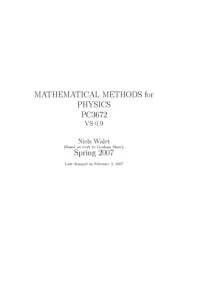 Niels Walet — Methods For Physics Pc3672 Vs 0.9, 2007-02 (Based on work by Graham Shaw)
