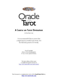 Paul Foster Case — The oracle of the tarot; a course on tarot divination
