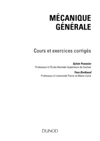 Pommier S., Berthaud Y. — Mecanique generale