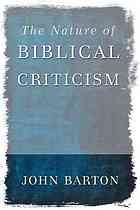 Barton, John — The nature of biblical criticism