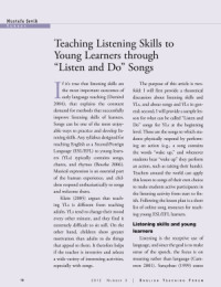 Sevik Mustafa. — Teaching Listening Skills to Young Learners through Listen and Do Songs
